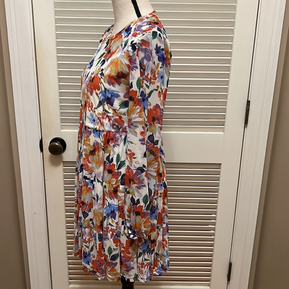 Love by Design Catherine Long Sleeve Mesh Babydoll Dress in Paint Flowers Size M - Picture 12 of 17